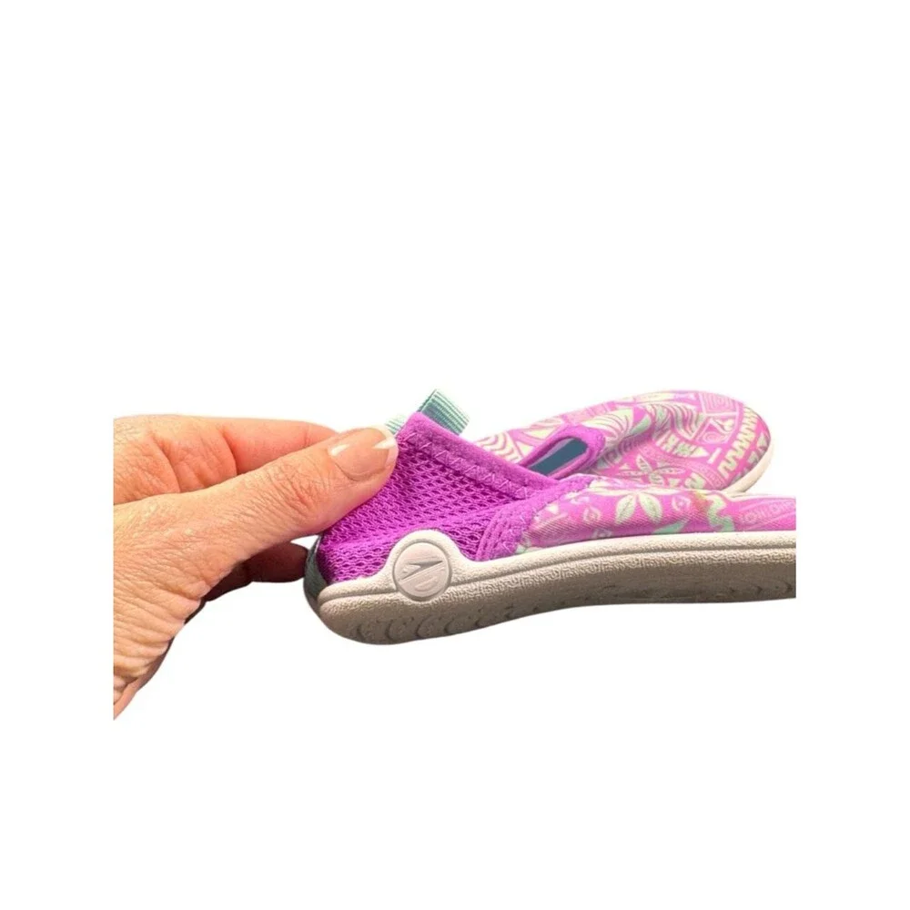 Speedo Kids Girls Water Shoes Pink Green Tropical Slip On Beach Pool Size 9/0
